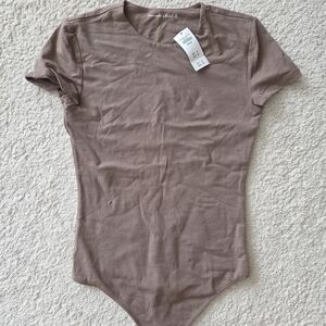 Abercrombie & Fitch Mauve Brown Ribbed Bodysuit